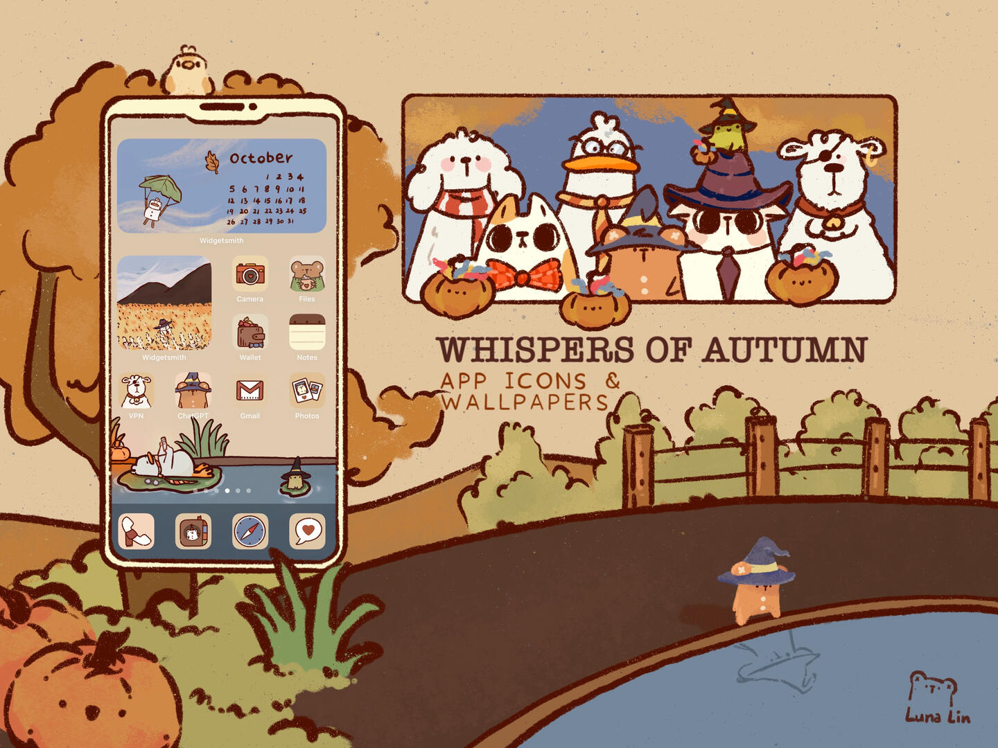 New Halloween-Themed Icons & Wallpaper 🎃✨ Get into the cute autumn season vibe!